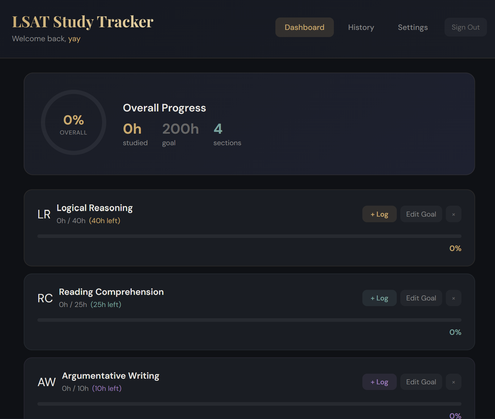 LSAT Study Tracker